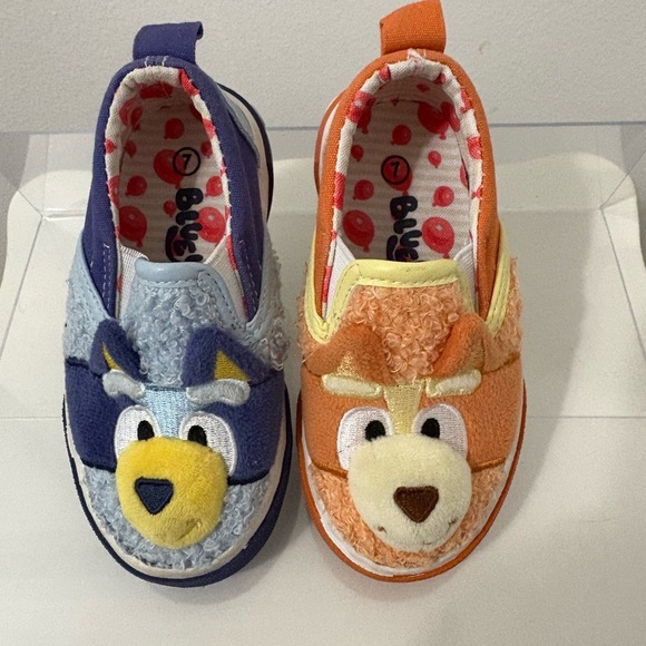 Bluey Kids Animal Face Slippers - Blue and Orange - Picture 1 of 5